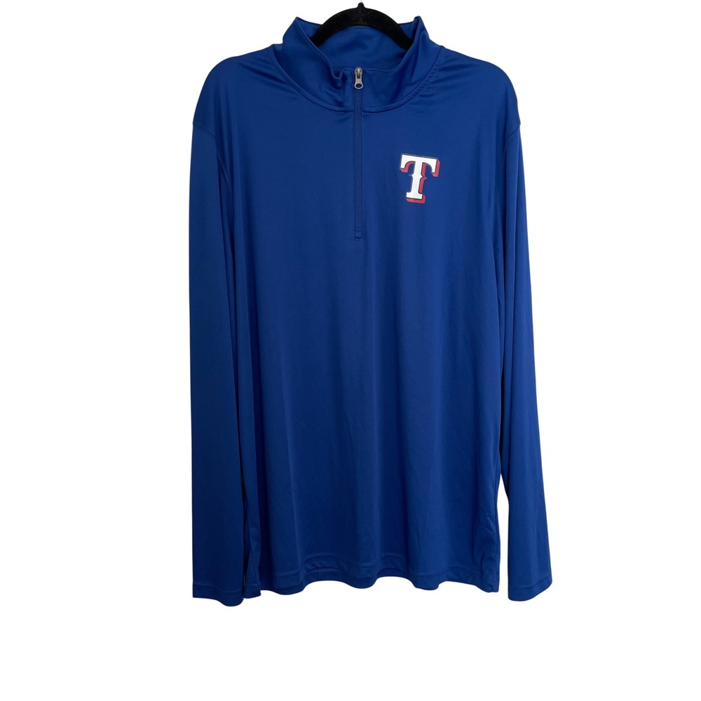 Fanatics Texas Rangers MLB Mens XL Quarter Zip Pullover Royal Blue NWT